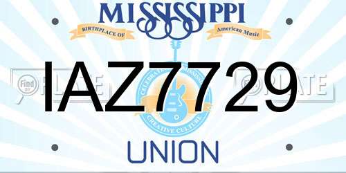 IAZ7729 Mississippi License Plate
