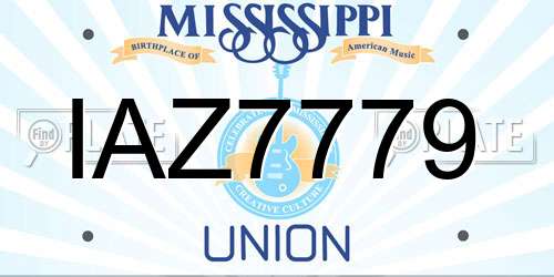 IAZ7779 Mississippi License Plate