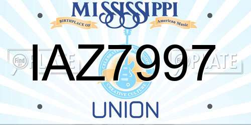 IAZ7997 Mississippi License Plate