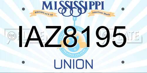 IAZ8195 Mississippi License Plate