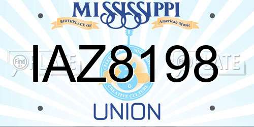 IAZ8198 Mississippi License Plate