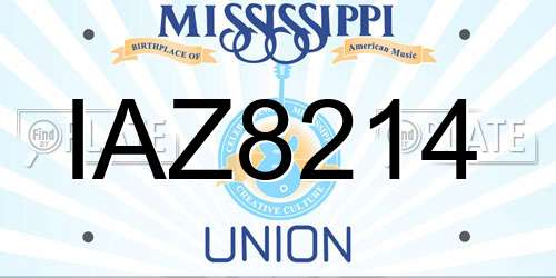 IAZ8214 Mississippi License Plate