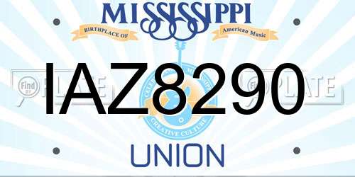 IAZ8290 Mississippi License Plate