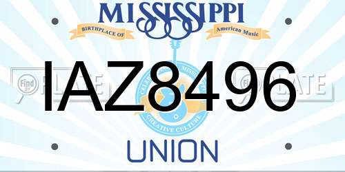 IAZ8496 Mississippi License Plate