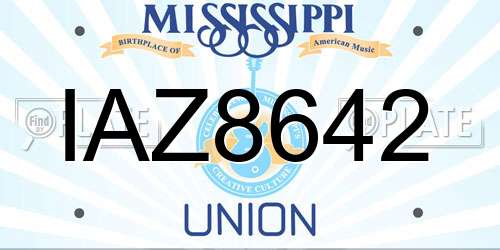 IAZ8642 Mississippi License Plate