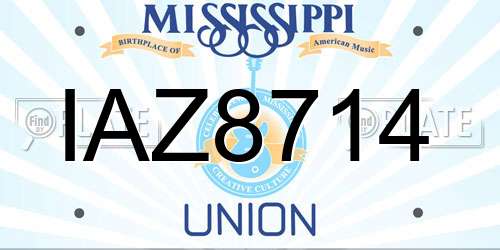 IAZ8714 Mississippi License Plate