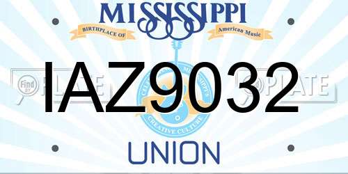 IAZ9032 Mississippi License Plate