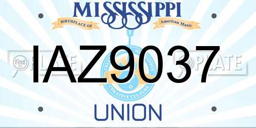 IAZ9037 Mississippi License Plate