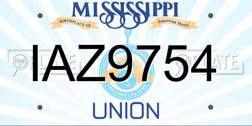 IAZ9754 Mississippi License Plate