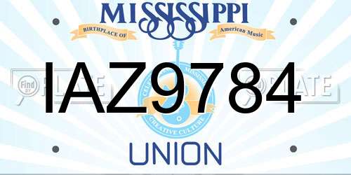 IAZ9784 Mississippi License Plate