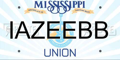 IAZEEBB Mississippi License Plate