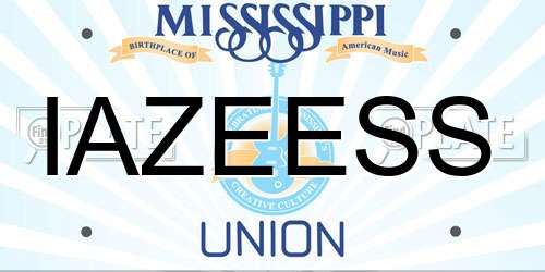 IAZEESS Mississippi License Plate