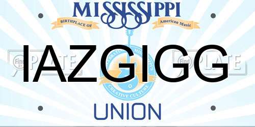 IAZGIGG Mississippi License Plate