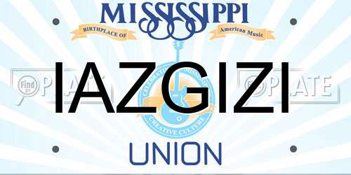 IAZGIZI Mississippi License Plate