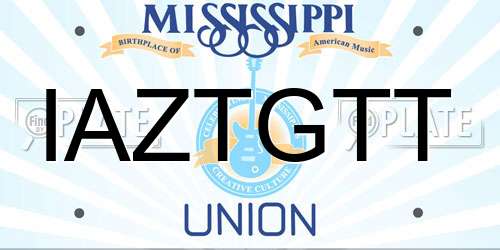 IAZTGTT Mississippi License Plate