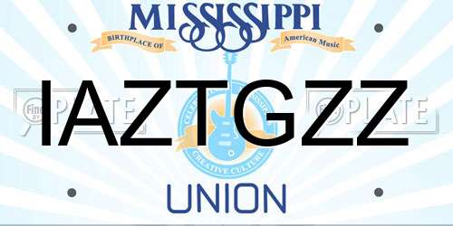 IAZTGZZ Mississippi License Plate