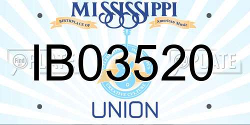 IB03520 Mississippi License Plate