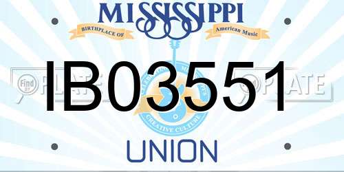 IB03551 Mississippi License Plate