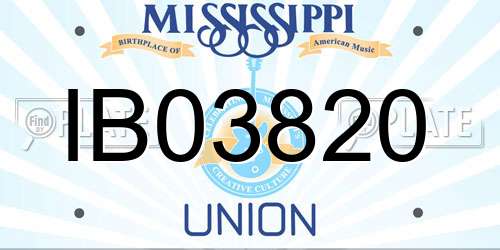 IB03820 Mississippi License Plate