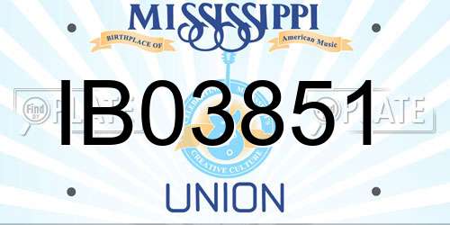 IB03851 Mississippi License Plate