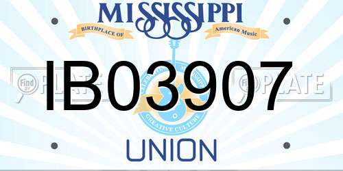 IB03907 Mississippi License Plate