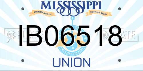 IB06518 Mississippi License Plate