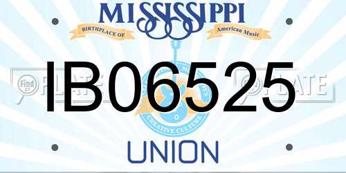 IB06525 Mississippi License Plate