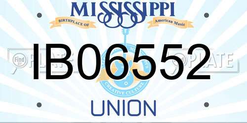 IB06552 Mississippi License Plate