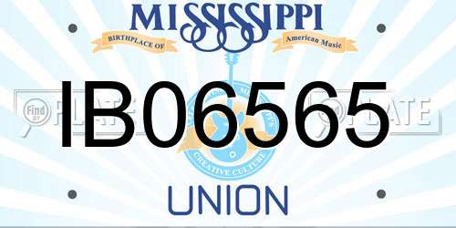 IB06565 Mississippi License Plate