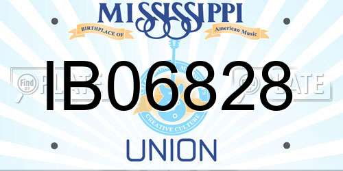IB06828 Mississippi License Plate