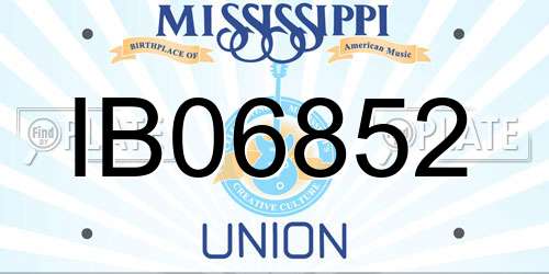 IB06852 Mississippi License Plate