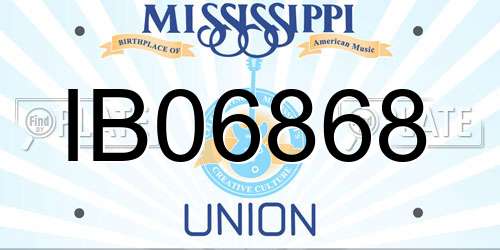 IB06868 Mississippi License Plate