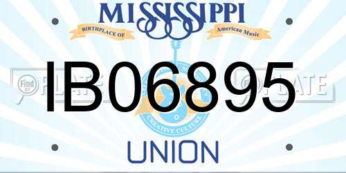 IB06895 Mississippi License Plate