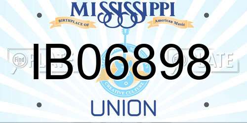 IB06898 Mississippi License Plate