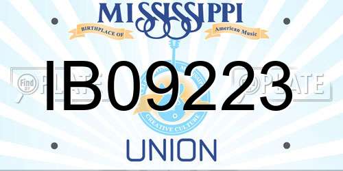 IB09223 Mississippi License Plate