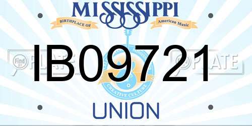IB09721 Mississippi License Plate