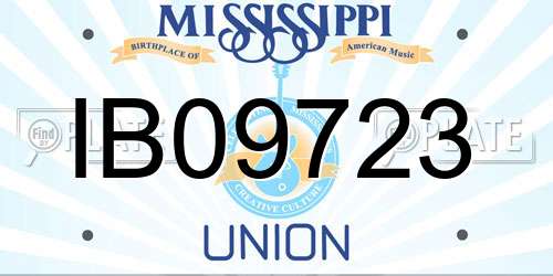 IB09723 Mississippi License Plate