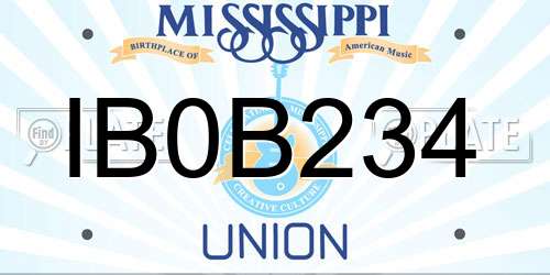 IB0B234 Mississippi License Plate