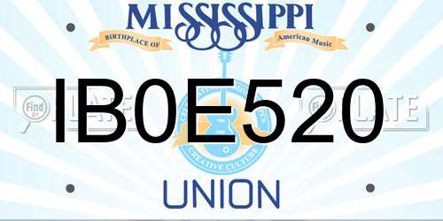 IB0E520 Mississippi License Plate