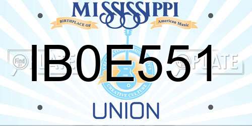 IB0E551 Mississippi License Plate