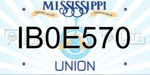 IB0E570 Mississippi License Plate