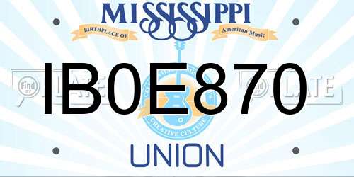 IB0E870 Mississippi License Plate