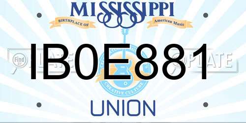 IB0E881 Mississippi License Plate