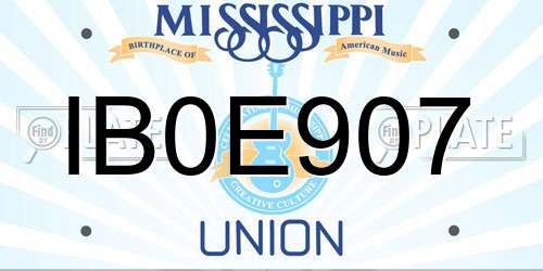 IB0E907 Mississippi License Plate