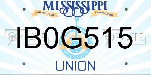IB0G515 Mississippi License Plate
