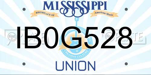 IB0G528 Mississippi License Plate