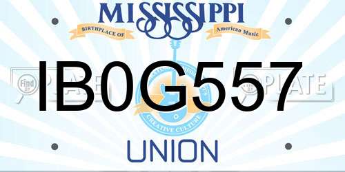 IB0G557 Mississippi License Plate