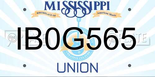 IB0G565 Mississippi License Plate