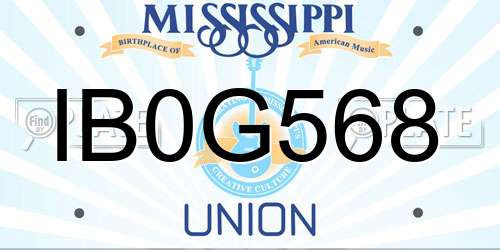IB0G568 Mississippi License Plate