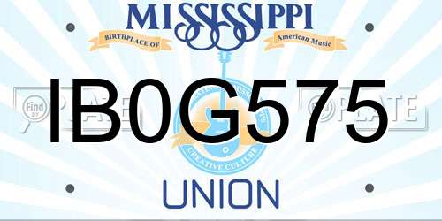IB0G575 Mississippi License Plate